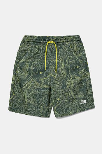 Detské krátke nohavice The North Face NEVER STOP SHORT zelená farba, nastaviteľný pás NF0A86U464T1