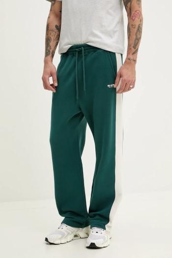 Tepláky Hollister Co. pánske, zelená farba, jednofarebné, KI334-5049