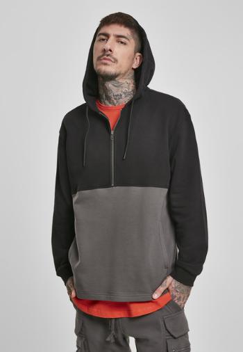 Urban Classics Relaxed Half Zip Hoodie black/darkshadow - L