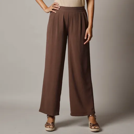 Široké krepové nohavice s vysokým pásom