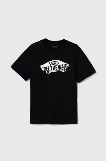 Detské bavlnené tričko Vans STYLE 76 čierna farba, s potlačou, VN000IVEBLK1