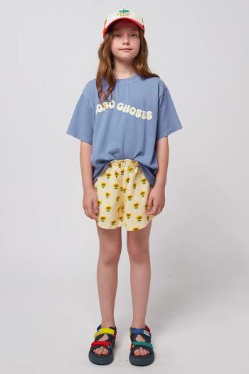 Detské bavlnené šortky Bobo Choses Sunflower žltá farba, vzorované, 125AC051