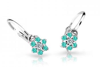 Cutie Jewellery Pôvabné detské náušnice z bieleho zlata C2152-10-X-2 svetlo zelená