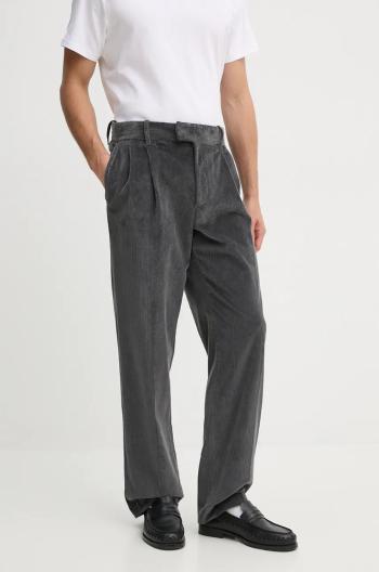 Menčestrové nohavice Drôle de Monsieur Le Pantalon Golfeur Corduroy šedá farba, rovné, E.BP165.CO156.DGR Le Pantalon Golfeur Corduroy