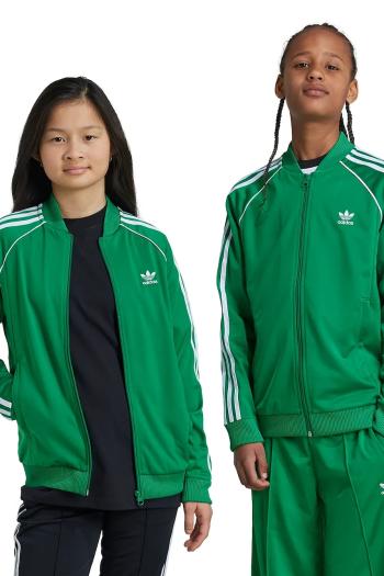 Detská mikina adidas Originals SST TRACK TOP zelená farba, s nášivkou, IY7458