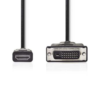 Nedis CCGB34800BK30 - Kábel HDMI - DVI | HDMI Konektor - DVI-D 24+1-Pin Zástrčka | 3 m | Čierna farba