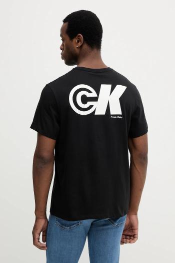 Tričko Calvin Klein Jeans pánske, čierna farba, s potlačou, LV04RC835G