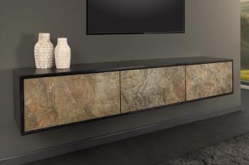 LuxD Dizajnový závesný TV stolík Quillon III 160 cm prírodný kameň