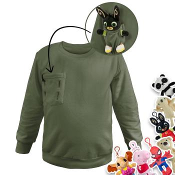 Bontis Mikina s vreckom na hračku - Khaki | 128/134