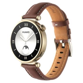 LEATHER Kožený remienok pre Huawei Watch GT 4 41mm tmavohnedý