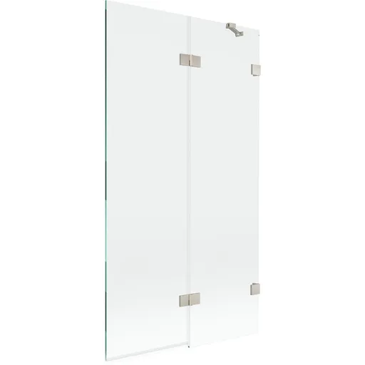 MEXEN/S - Lunar vaňová zástena 2-krídlová pravá 100 x 150, transparent, nikel kartáčovaný 897-100-100-97-00-P