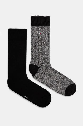 Ponožky Tommy Hilfiger 2-pak pánske, čierna farba, 701229842