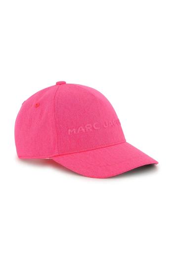 Detská bavlnená šiltovka Marc Jacobs ružová farba, W60561
