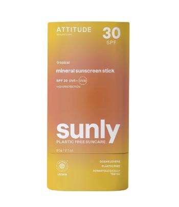 Attitude Minerálna ochranná tyčinka na telo Tropical SPF 30 Sunly (Mineral Sunscreen Stick) 60 g