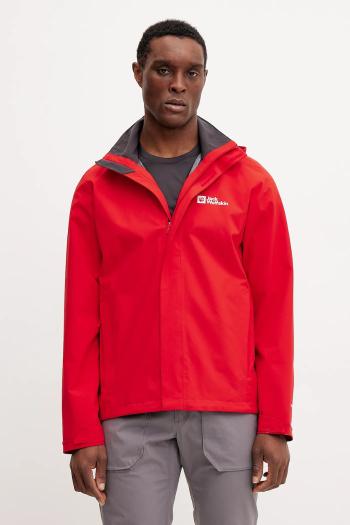 Nepremokavá bunda Jack Wolfskin Trailtime 2L pánska, červená farba, A63903