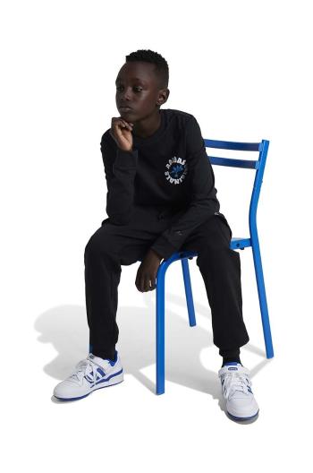 Detské tepláky adidas Originals FLEECE CARGO P čierna farba, jednofarebné, IW3502