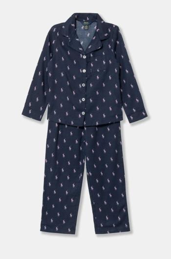 Detské bavlnené pyžamo Polo Ralph Lauren tmavomodrá farba, vzorovaná, 4P0034
