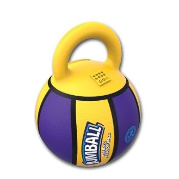 GiGwi Gumová lopta pre psov s rukoväťou JumballBasketbalová lopta s rukoväťou žltá, 20 cm