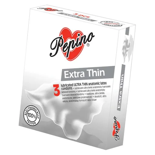 PEPINO prezervatívy kondómy Extra Thin 3 kusy
