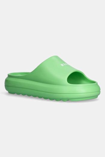 Šľapky MSGM dámske, zelená farba, na platforme, 3841MDS206