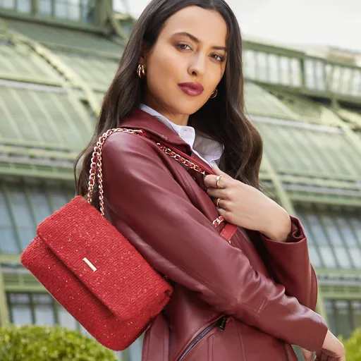 Dámska mini kabelka červená 99-4Y-424-3