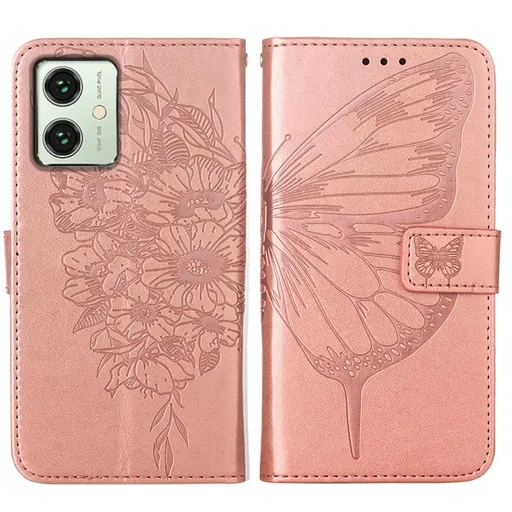 ART BUTTERFLY Peňaženkový obal pre Motorola Moto G54 5G / G54 Power Edition 5G ružový