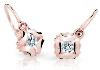 Cutie Jewellery Slušivé detské náušnice z ružového zlata C2216-10-X-4 biela