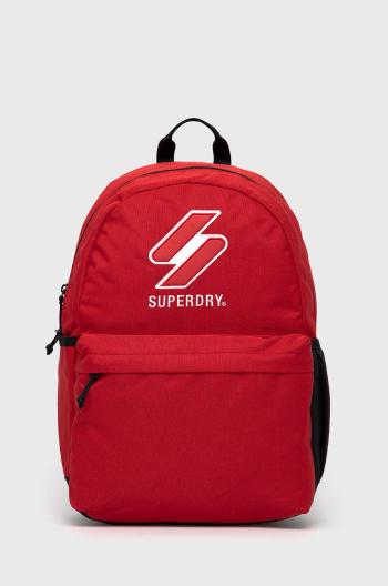 Ruksak Superdry dámsky, červená farba, veľký, s nášivkou