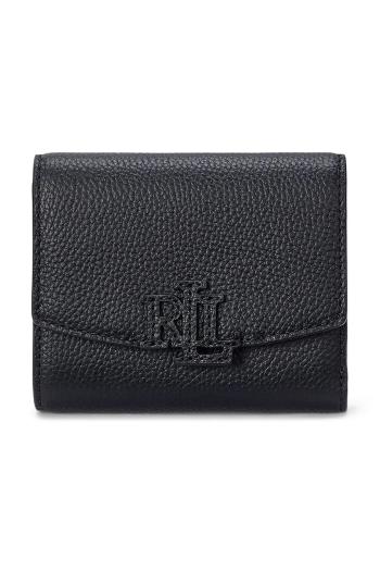 Kožená peňaženka Lauren Ralph Lauren dámska, čierna farba, 432966782
