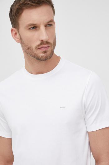 Bavlnené tričko Michael Kors biela farba, jednofarebné