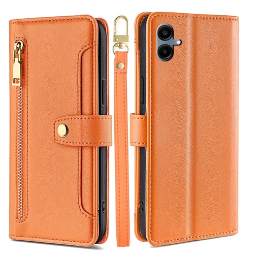 PASTEL Peňaženkové puzdro pre Samsung Galaxy A06 oranžové