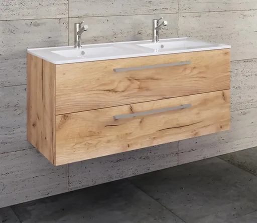 VCM 2dílná umyvadlová skříňka Budasi, dub medový