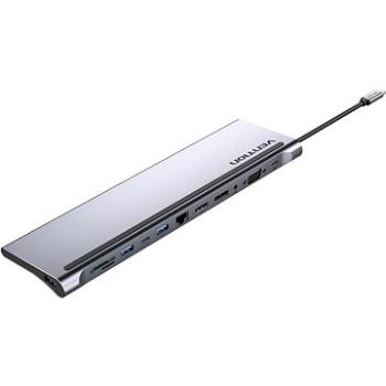 Vention USB-C to DP/HDMI/VGA/USB-C Gén 1 / 2× USB 3.0/USB 2.0/RJ45/SD/TF/3.5 mm/PD (THSHC)