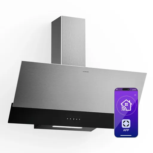 Klarstein Verosteel digestor, Elegantný, minimalistický, výkonný, Energetická trieda A, 624 m³/h, 90 cm