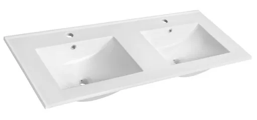 SAPHO - SLIM keramické dvojumývadlo 120x46,5cm, biela 1601-120