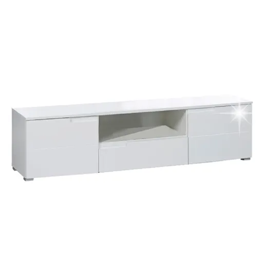 Televízny stolík SPICE, lesklá biela