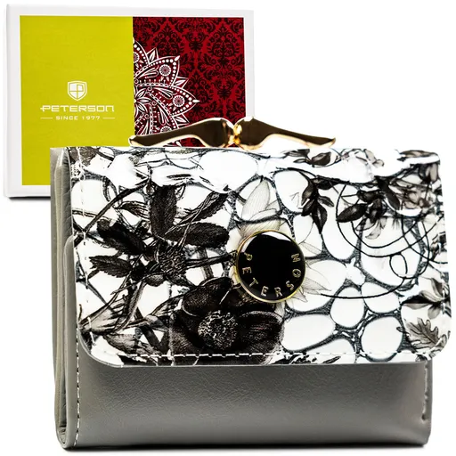 Malá dámska peňaženka z čiernej prírodnej kože s RFID ochranou - Peterson