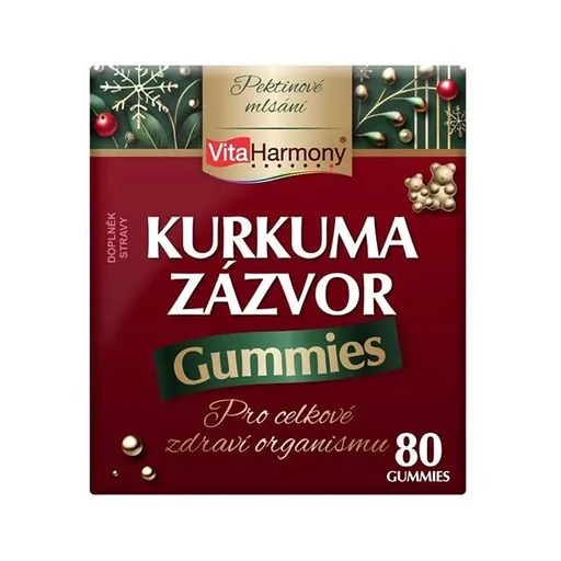 VITAHARMONY Kurkuma & zázvor vianočné balenie 80 gummies