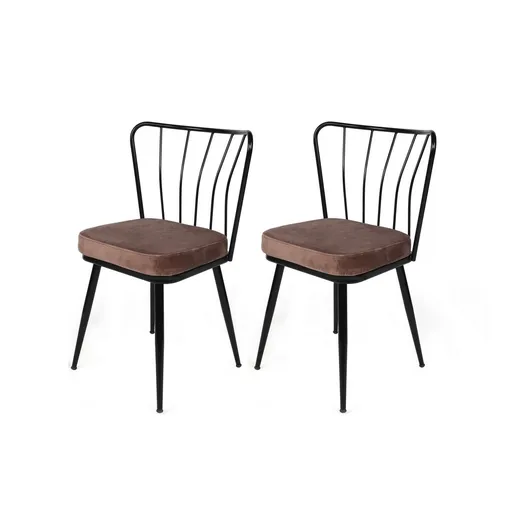 Súprava jedálenských stoličiek Yildiz Light Brown and Black, 2 ks, 2 ks