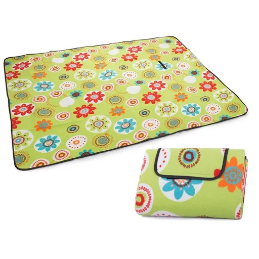Pikniková deka so spodnou nepremokavou vrstvou 150x200 cm, kvietky