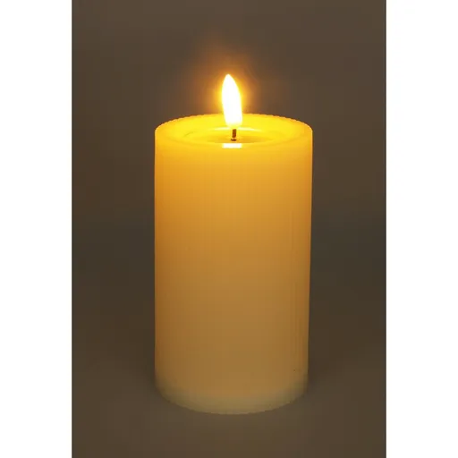 Vonkajšia LED sviečka 7,5 x 12,5 cm, béžová, na batérie