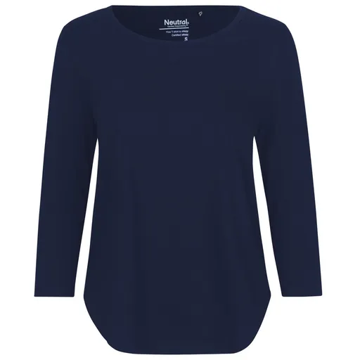 Neutral Dámske tričko s 3/4 rukávmi z organickej Fairtrade bavlny - Námornícka modrá | L