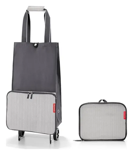 Skladacia nákupná taška na kolieskach Reisenthel Foldabletrolley Herringbone Grey