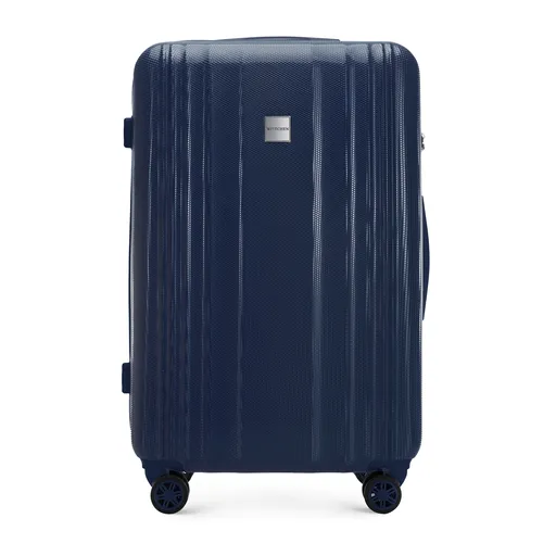 Veľký voštinový embosovaný polykarbonátový kufor tmavomodrý 56-3P-303-90