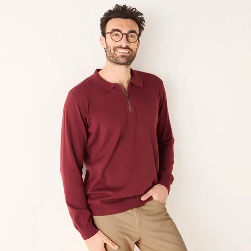 Pulóver so zipsom a výšivkou