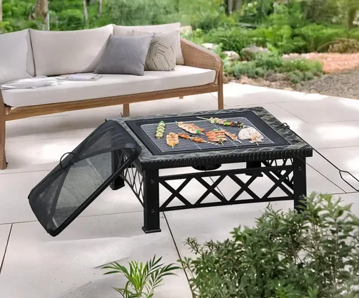 Outsunny Kovové ohniště, čtvercové