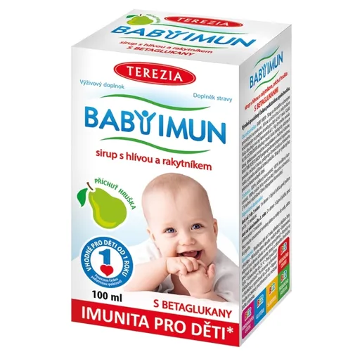 TEREZIA BABY IMUN Sirup s hlivou a rakytníkom príchuť hruška 100 ml