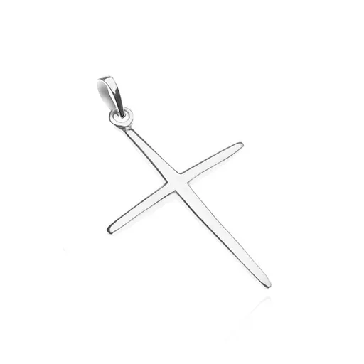 Prívesok zo striebra 925 - lesklý tenký latinský kríž