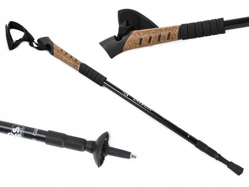 Trekingové palice Nordic Walking s korkovou rukoväťou, 135 cm, 2 ks, Červená