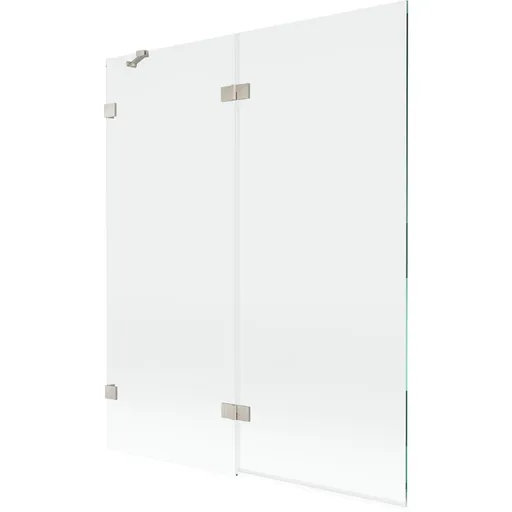 MEXEN/S - Lunar vaňová zástena 2-krídlová ľavá 140 x 150, transparent, nikel kartáčovaný 897-140-100-97-00-L